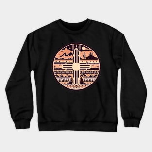 Zia Sun Symbol Pattern Crewneck Sweatshirt